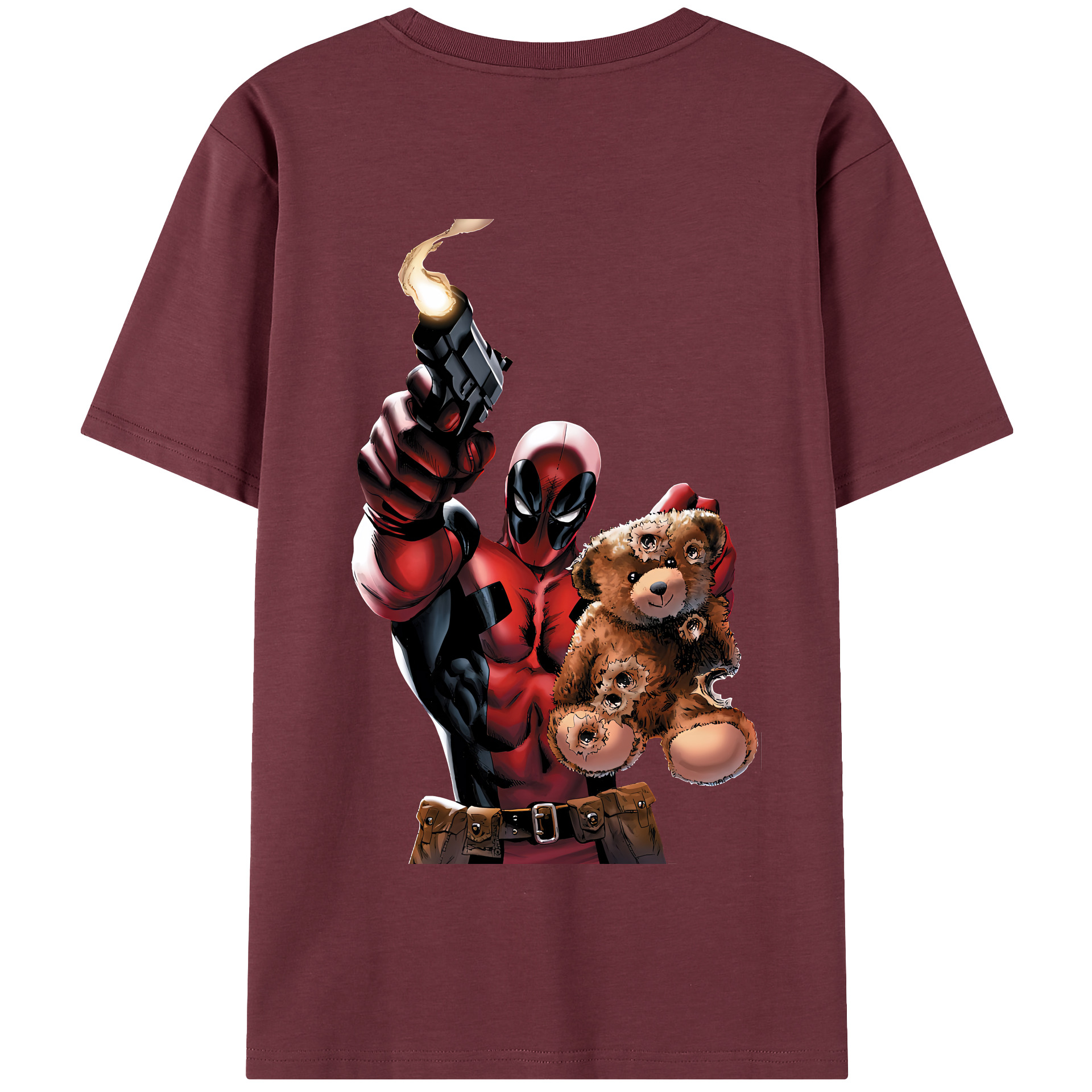 （画像用） Deadpool デッドプール 綿100％半袖Tシャツ（背面プリント）